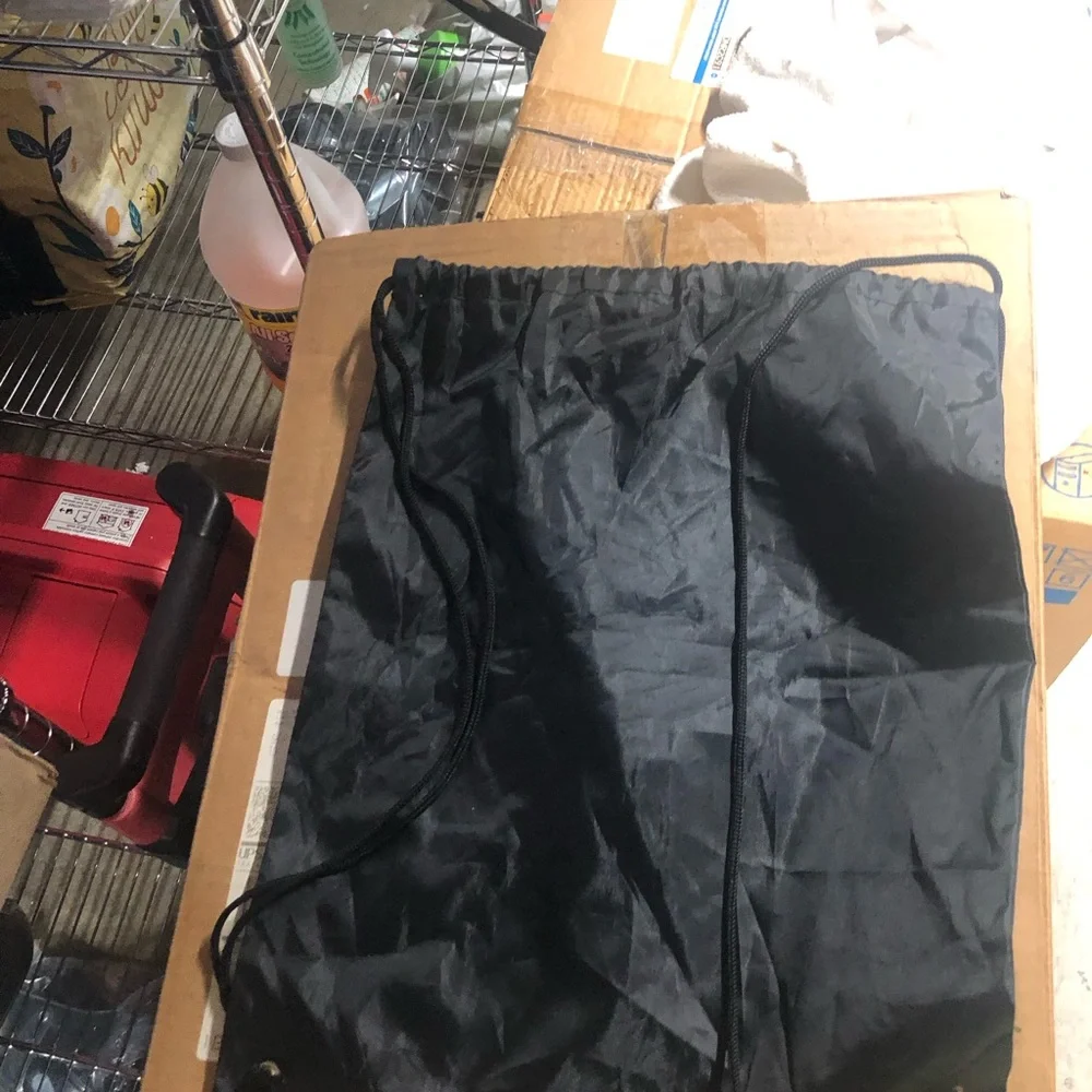 Nike Black Drawstring Gym Sack with White Swoosh & 